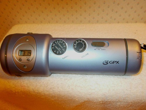 GPX Sports AM FM Radio Flashlight Clock Emergency Siren Portable - Picture 4 of 8