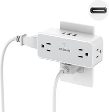 4 Outlet Extender Surge Protector Multi Plug Wall Adapter USB Charger Ports 900J