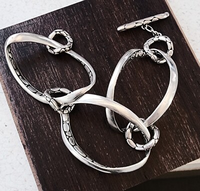 John Hardy breites Kali Armband mit offener Schleife 41,5 g Sterlingsilber
