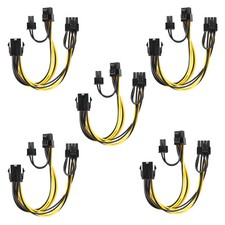 5x PCI-E 6-pin to 2x 6 2-pin 6-pin/8-pin Power Splitter Cable PCIE PCI Express