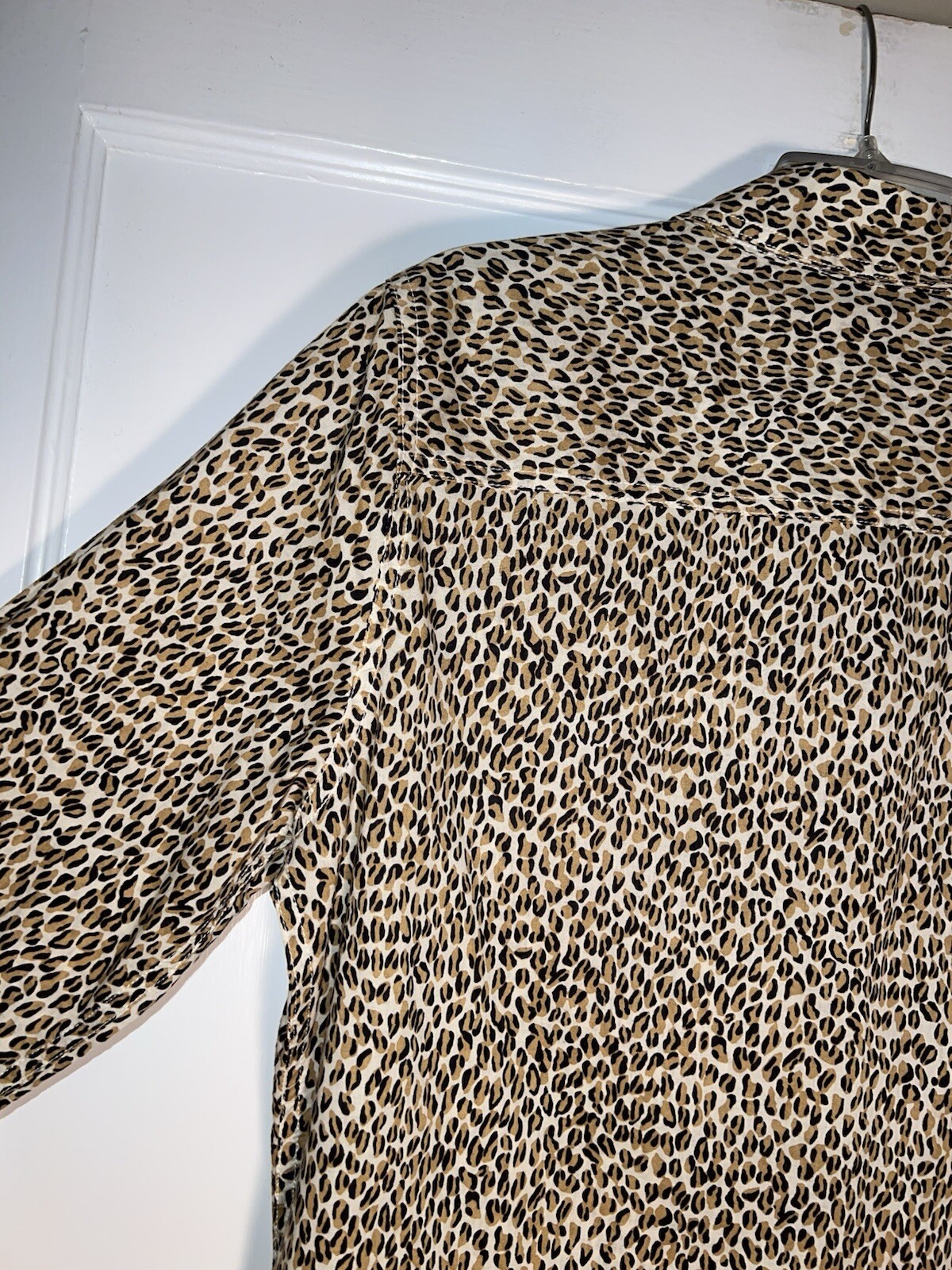J. McLaughlin Leopard Button Down Shirt Cotton Br… - image 9