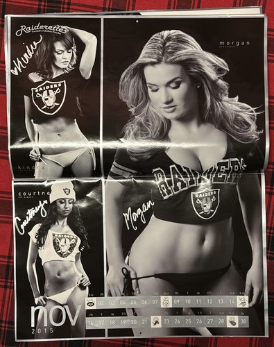 2015 2016 OAKLAND RAIDERS RAIDERETTES CHEERLEADER SWIMSUIT CALENDAR ALL SIGNED - Picture 4 of 17