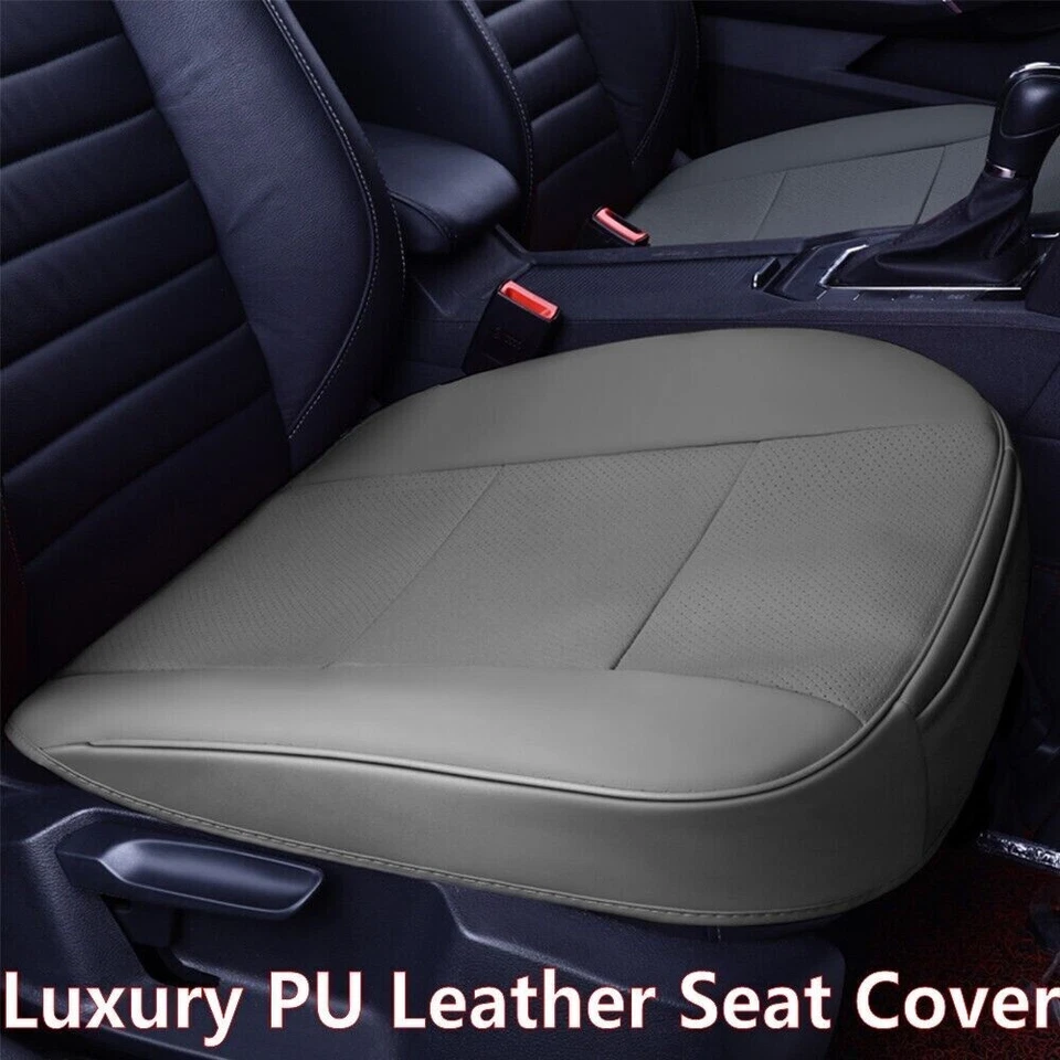 Protector de asiento de auto envolvente completo de cuero PU de lujo gris accesorios para funda de asiento Foto 3 de 4