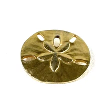 Sand Dollar Shape Metal Pin Gold Tone 1.5" Beach Ocean Sea Summer Fun Brooch