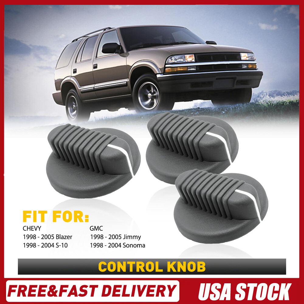 Azpartspro 2PCS Climate Control Knob – 1998-2005 Chevy Blazer S10 GMC Sonoma – Replaces F87Z18549AB – 3 Year Warranty