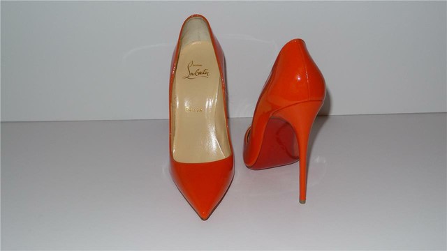 orange pumps heels