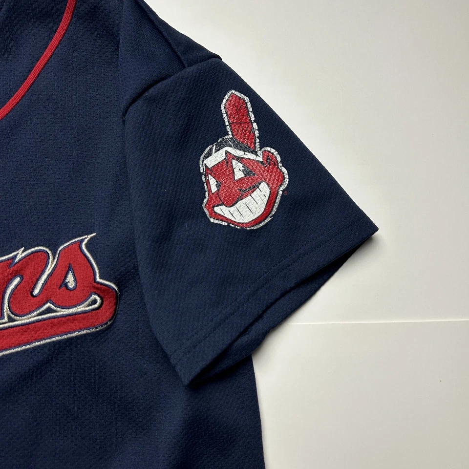 Y2K C.C. Sabathia Cleveland Indians Baseball Jersey Majestic Youth Sz L - Image 4 of 4