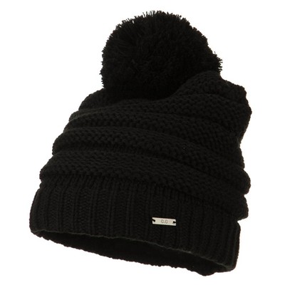 C.C Exclusives Thick Slouchy Beanie Hat With Large Pom Pom - Soft, Knitted, Unisex Winter Hat