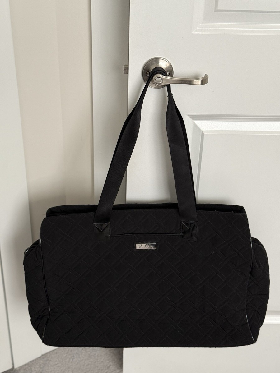 Vera Bradley Classic Weekender Black Quilted Travel Duffle