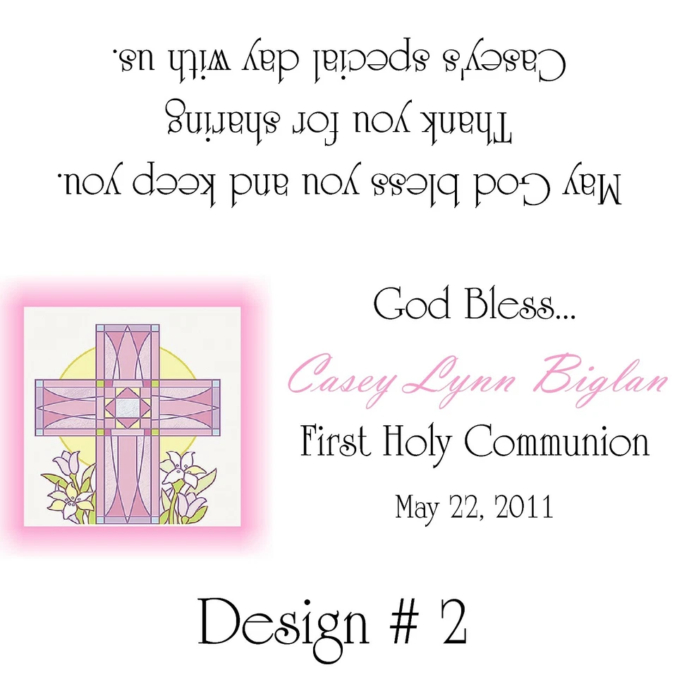 Envolturas de barra de caramelo de comunión/favores de fiesta de cumpleaños diseño de niña #1  Foto 2 de 4