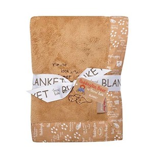 Trend Lab Paddington Bear Embossed Soft Tan Velour Blanket