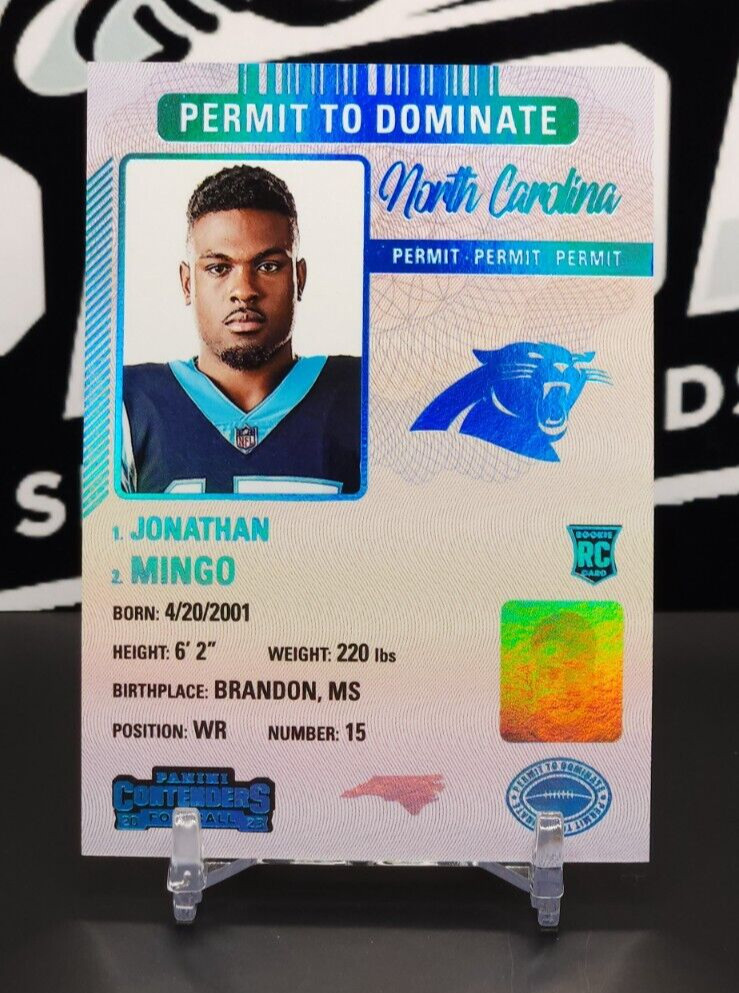 Jonathan Mingo (RC) Permit to Dominate #20  2023 Panini Contenders CASE HIT NFL