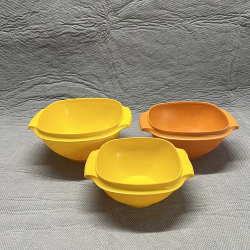 TUPPERWARE Servalier Bowls 836 838 840 No Lids Harvest Orange Yellow - Bild 5 von 21