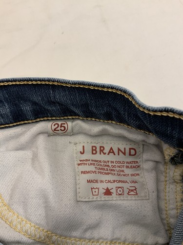 J Brand Jeans 25 Blue Dark Wash Flat Front Straight Cotton Slim YGI N2-180 - Picture 10 of 12