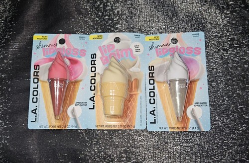 (3) LA Colors Shimmer Lip Gloss- Frosted & Candied + Lip Balm In Vanilla BNIB - Picture 3 of 3