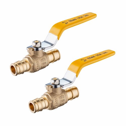 EFIELD 2 PCS Pex-A Pipe  Expansion F1960 1/2 Inch Full Port  Brass Ball Valve  