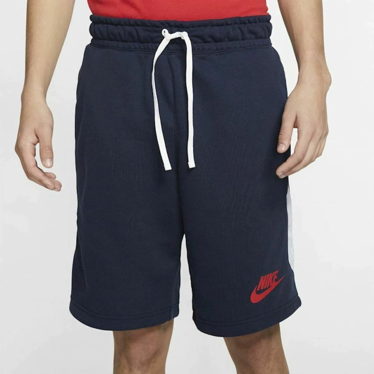 Men s Nike Hybrid Fleece Shorts Blue White BV4932 452 Gym Casual Sz XL