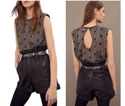 BA&SH metallic print Pablo Top NWT sz 8 L