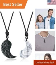 Symbolic Yin Yang Necklaces with Dragon and Phoenix - Ideal Gift for Couples