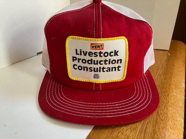 Vintage 70s K-Products Kent Feed Truckers Cap Large Patch Hat from Dealer's Estate