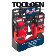 Image of Sealey TD1202SR Slide Ratchet Tie Down 32mm x 3m Polyester Webbing with S Hooks