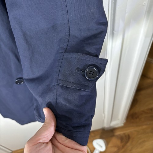 Gabardina Abrigo You Must Create YMC Azul Marino Doble Pecho Talla Grande - Imagen 6 de 8