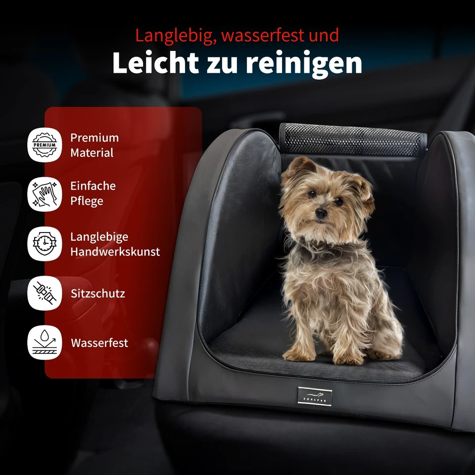 Hundebox mit ISOFIX – DOXAFER® Hunde Autositz Auto Rückbank | Sicher & Bequem - Bild 4 von 4