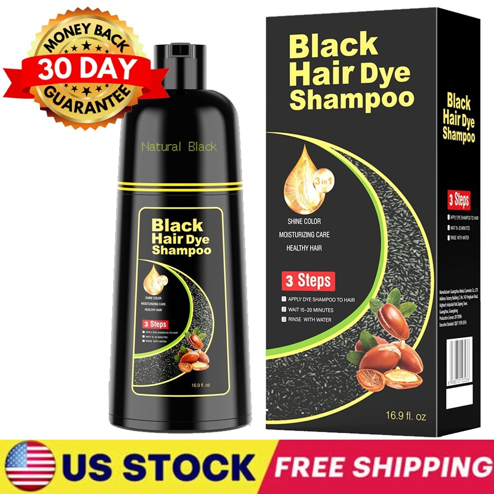 Hair Dye Shampoo 3 in 1 Hair Shampoo Instant Hair Dye Herbal Ingredients Gift US-image