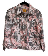 Ruby Road Jacket Women’s Size Petite 8 Pink Gray Watercolor Lightweight  New