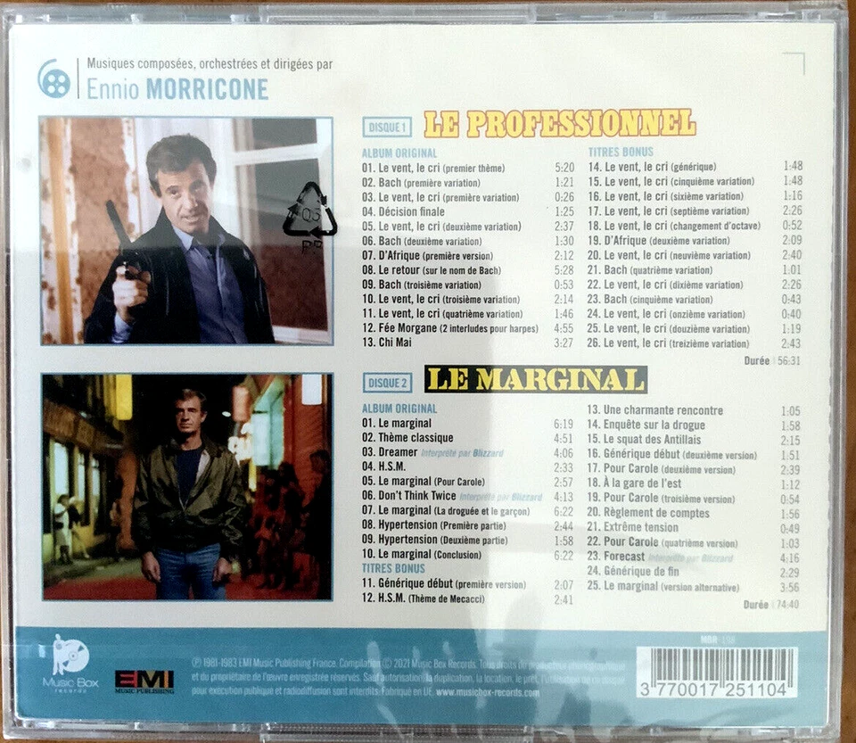 LE PROFESSIONNEL + LE MARGINAL ~DER PROFI + DER AUSSENSEITER~ MORRICONE ~NEU/OVP - Bild 4 von 4