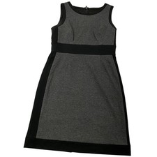 Tahari by Arthur S. Levine Zip Up Sheath Dress Black/Gray Sz 12 Zip Back Feature