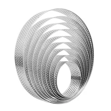 5PCS Round Stainless Steel Tart Rings DIY Heat-Resistant Mousse Tartlet Mold