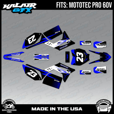 Graphics Kit for MotoTec Pro 60v (All Years) Evader Series - Blue