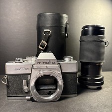 Minolta SRT 101 35mm Film Camera  Vivitar 70-210 mm zoom lens with lens case