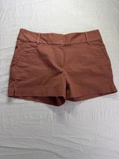 loft riviera shorts 6 Warm Terracota Color Orange Cotton Blend Twill Fabric