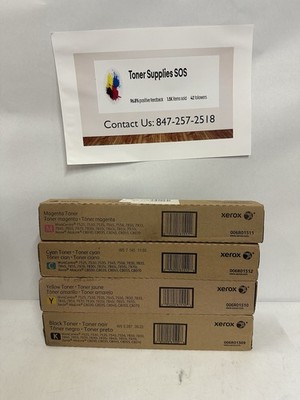 Xerox Full SET  Toner CYMK 7525 7530 7535 7545 C8030 C8035 NEW GENUINE