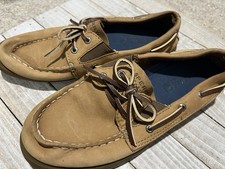 Sperry Topsider Boys Authentic Original AO Slip On Boat Shoes Size 2.5 M Brown