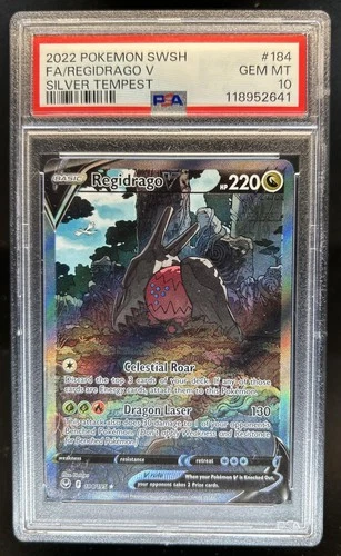 2022 Pokemon SWSH Silver Tempest Regidrago V Ultra Rare #184/195 PSA 10 GEM MINT