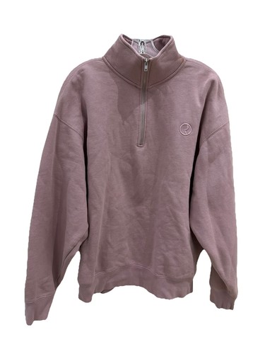 Rare Beauty Selena Gomez Rose SuperSOFT Everyday QuarterZip Sweatshirt L+Pockets