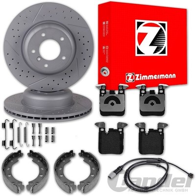 Zimmermann BREMSSCHEIBEN+BELÄGE+HANDBREMSE HINTEN passend für BMW 3er 4er F30-36