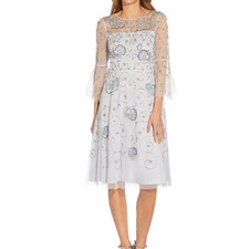 Adrianna Papell beaded bell-sleeve dress