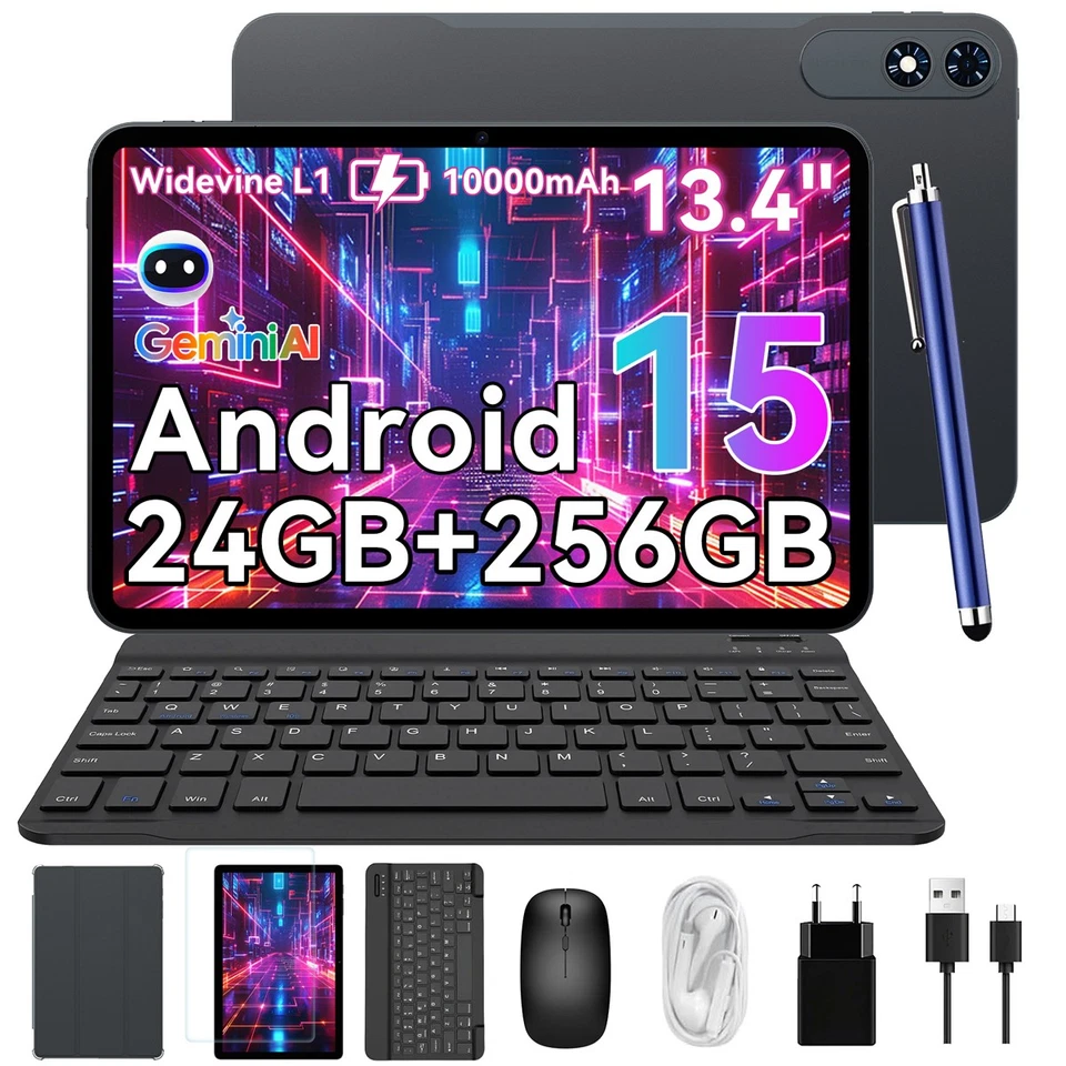 TABWEE T60 Pro 13.4 Zoll Wifi Tablet Andriod 15 24GB+256GB 10000mAh Gemini AI2.0