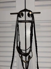 Bling Brown Leather English Full Bridle W/ Metalab Double Jointed Bit & Reins