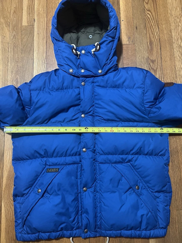 Polo Ralph Lauren Goose Down Puffer Jacket Blue Mountain Patch - Mens Large - Image 4 of 4