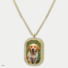 Amazing Cute Golden Retriever Dog Fashion Pendant Necklace Chain Image Dog Tag C