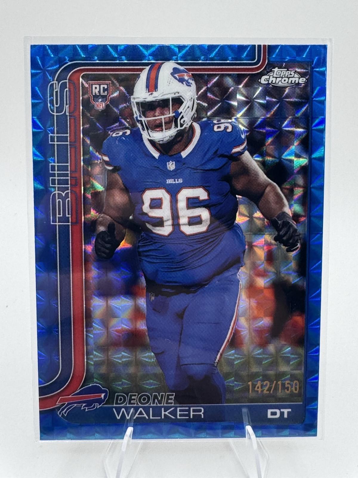 Deone Walker 2025 Topps Chrome #360 Blue Geo Refractor Rookie RC /150