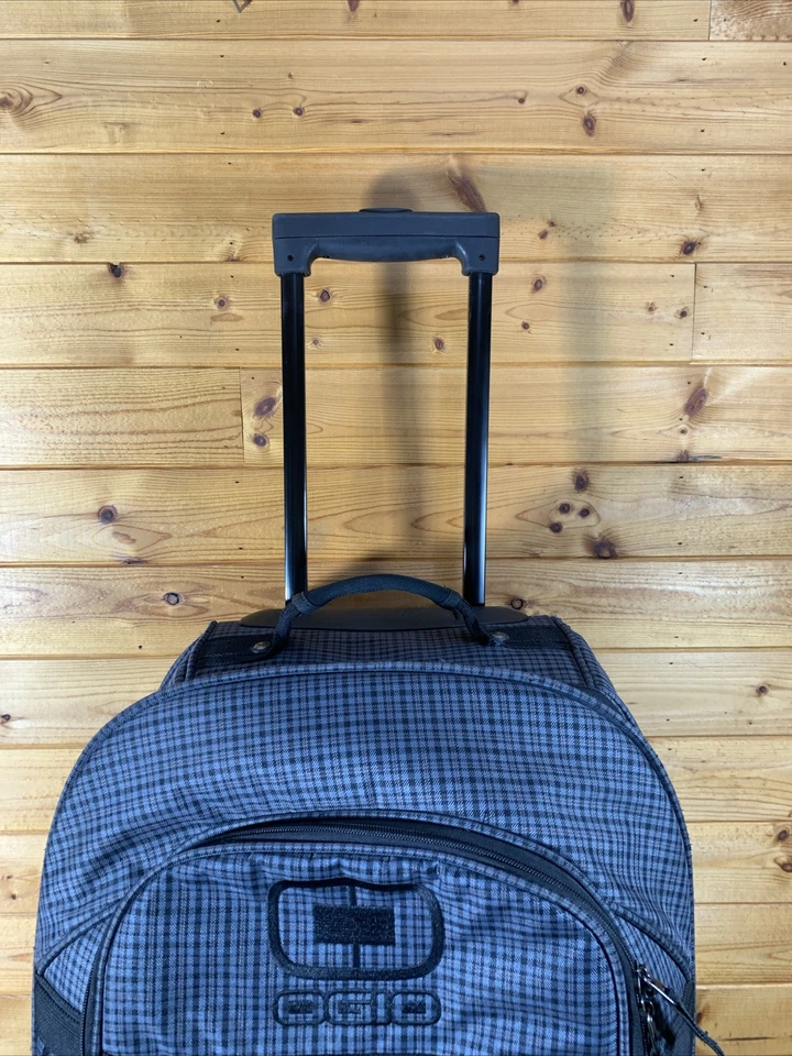 Bolsa de viaje OGIO azul gris a cuadros equipaje 28" con ruedas lona expandible Foto 2 de 4