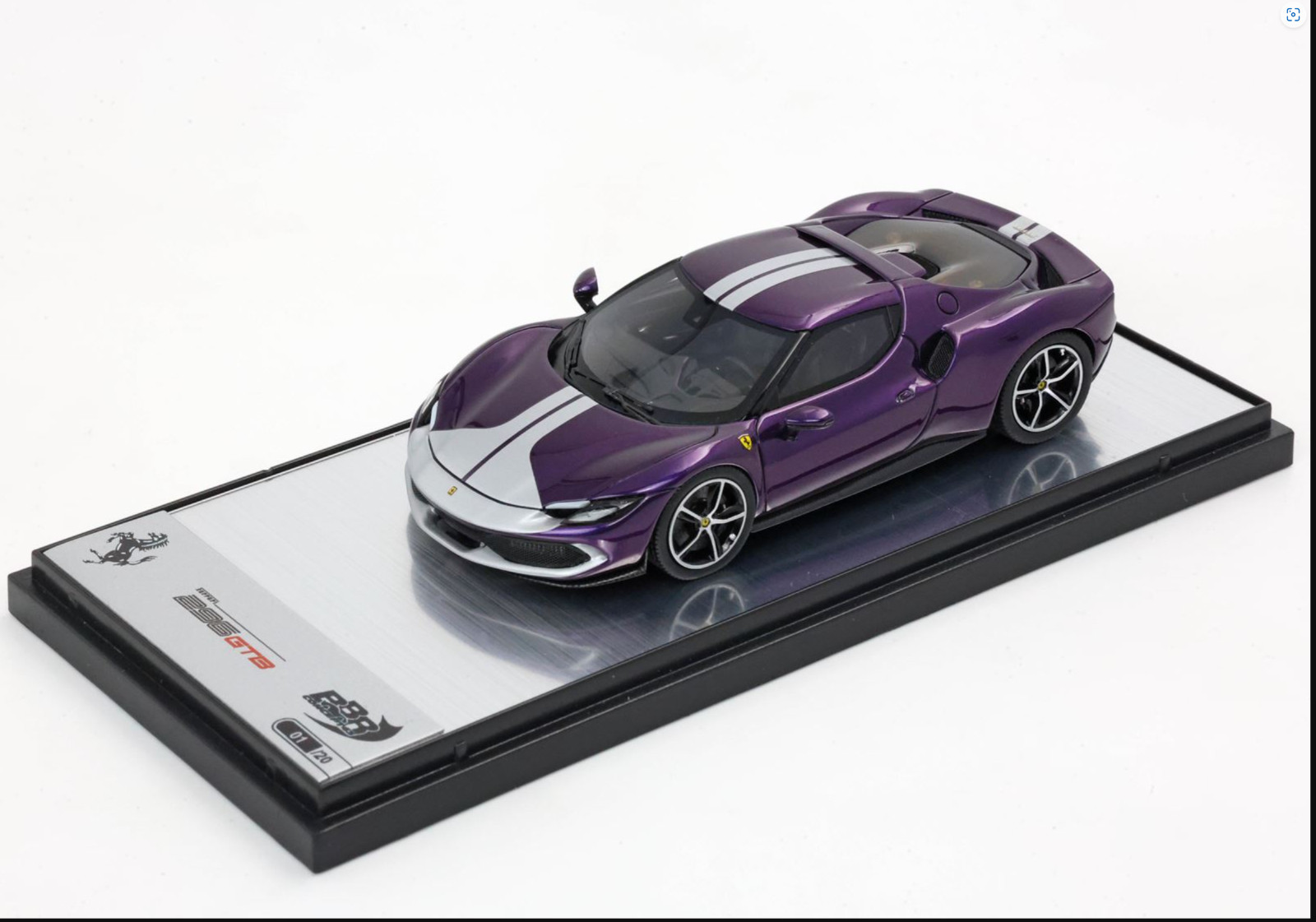 Ferrari 296 GTB Viola Dino 1/43 BBR cadeau idéal pour passionné d'automobile de prestige