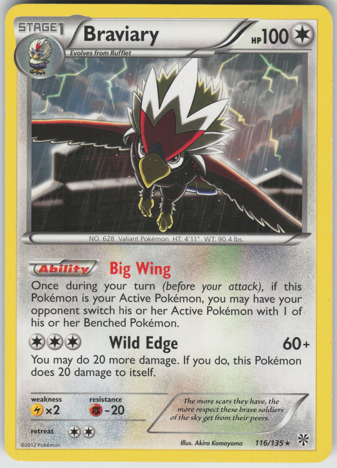 Braviary Rare Plasma Storm 116/135 Pokemon