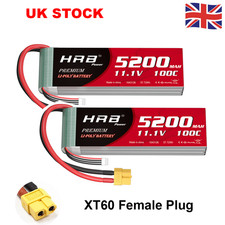 2pcs HRB 3S 5200mAh XT60 11.1V LiPo Battery for RC Drone Airplane Car Truck UAV